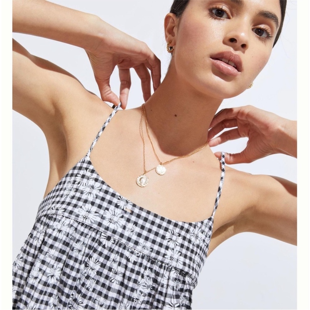 LIKE NEW Amadi by Anthropologie Gingham Daisy Mini Bow Dress - Picture 9 of 10